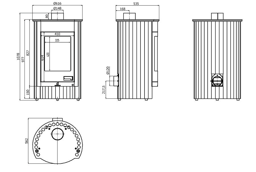 Krbová kamna MASTERFLAMME ® Medie I, hnědá - sametová