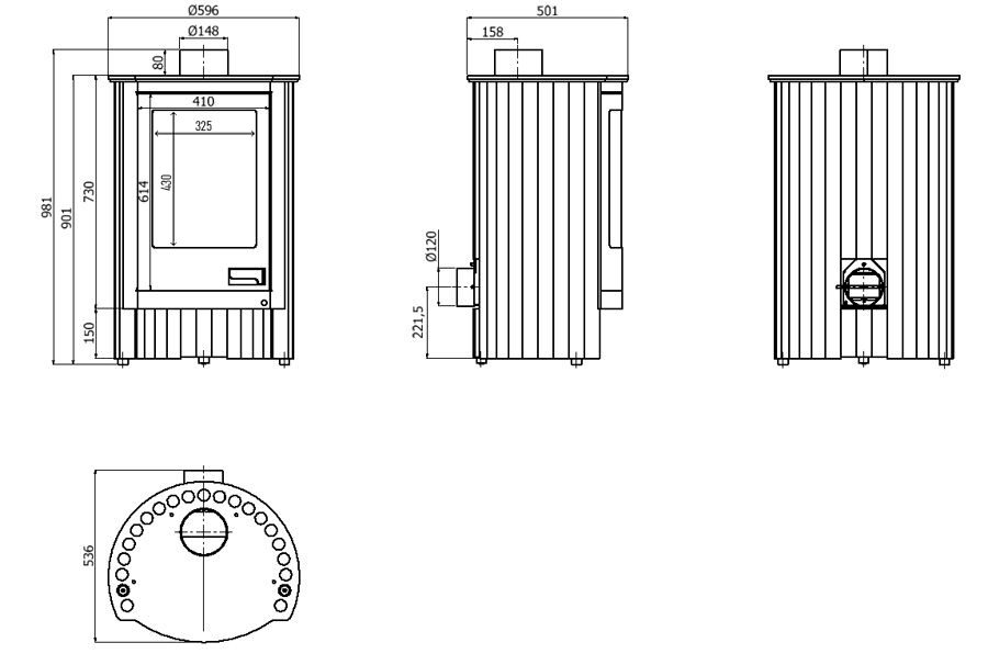 Krbová kamna MASTERFLAMME ® Piccolo I, šedá