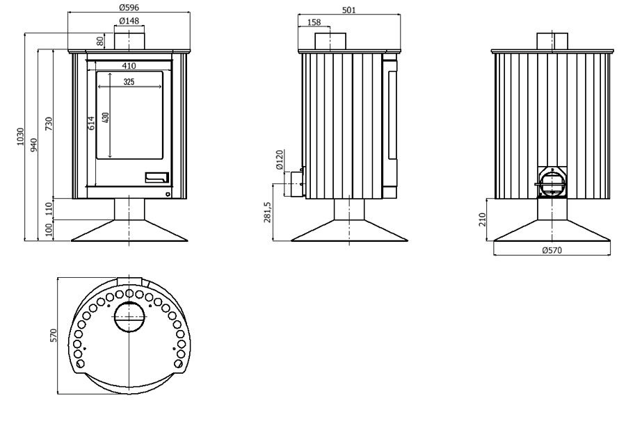 Krbová kamna MASTERFLAMME ® Piccolo II, krémová