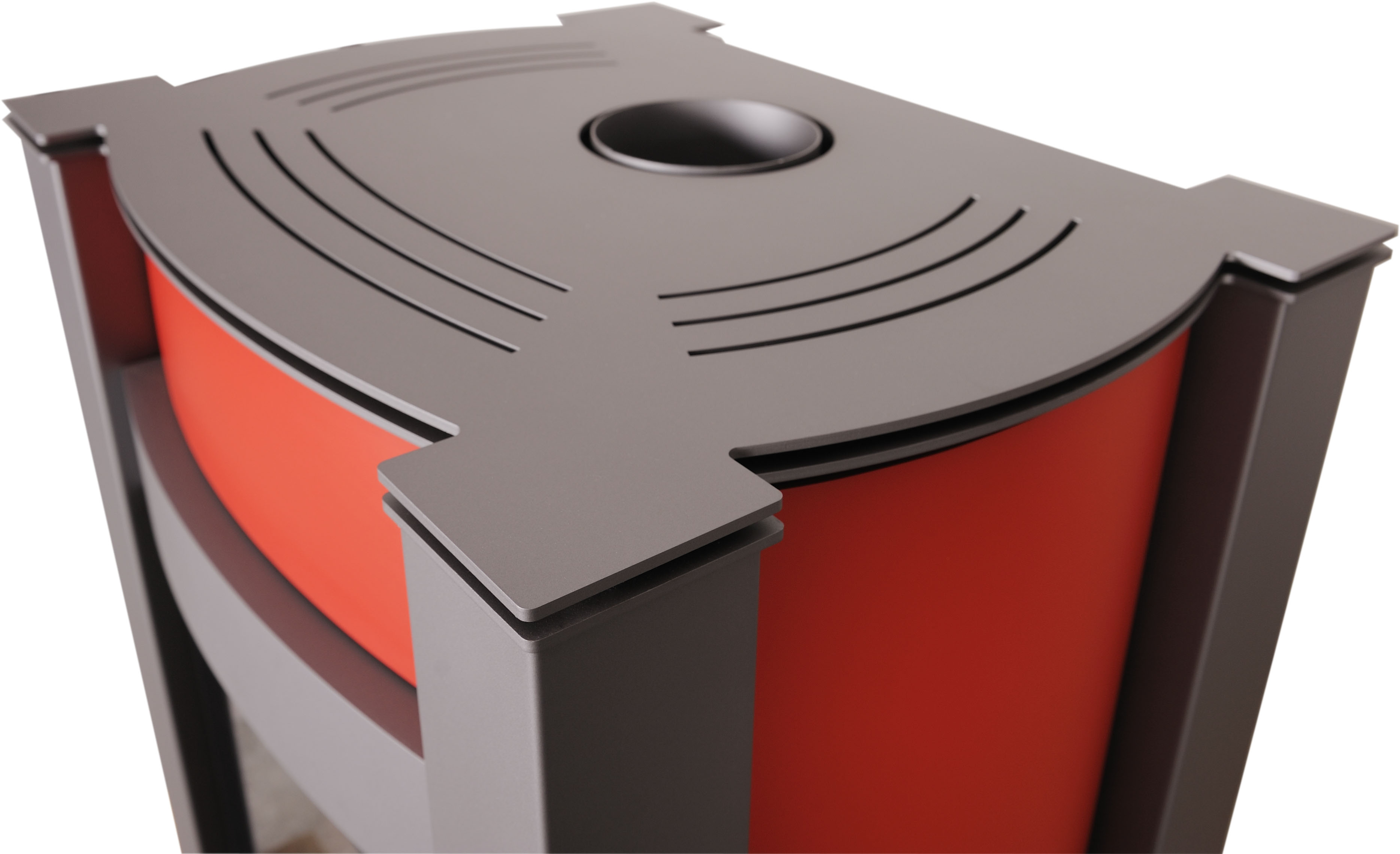 Krbová kamna AQUAFLAM VARIO ® KALMAR 11/5kW červená, elektronická regulace