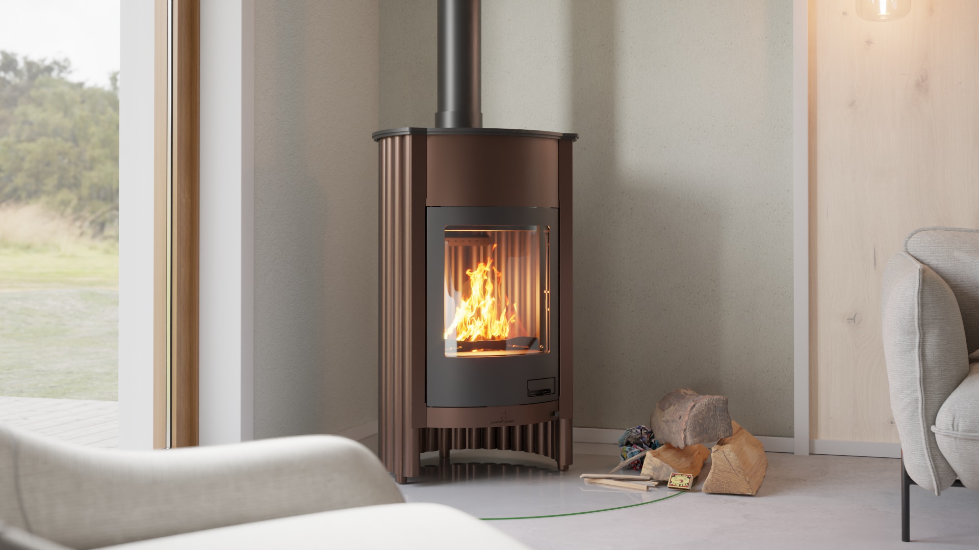 Krbová kamna MASTERFLAMME ® Grande I, hnědá - sametová