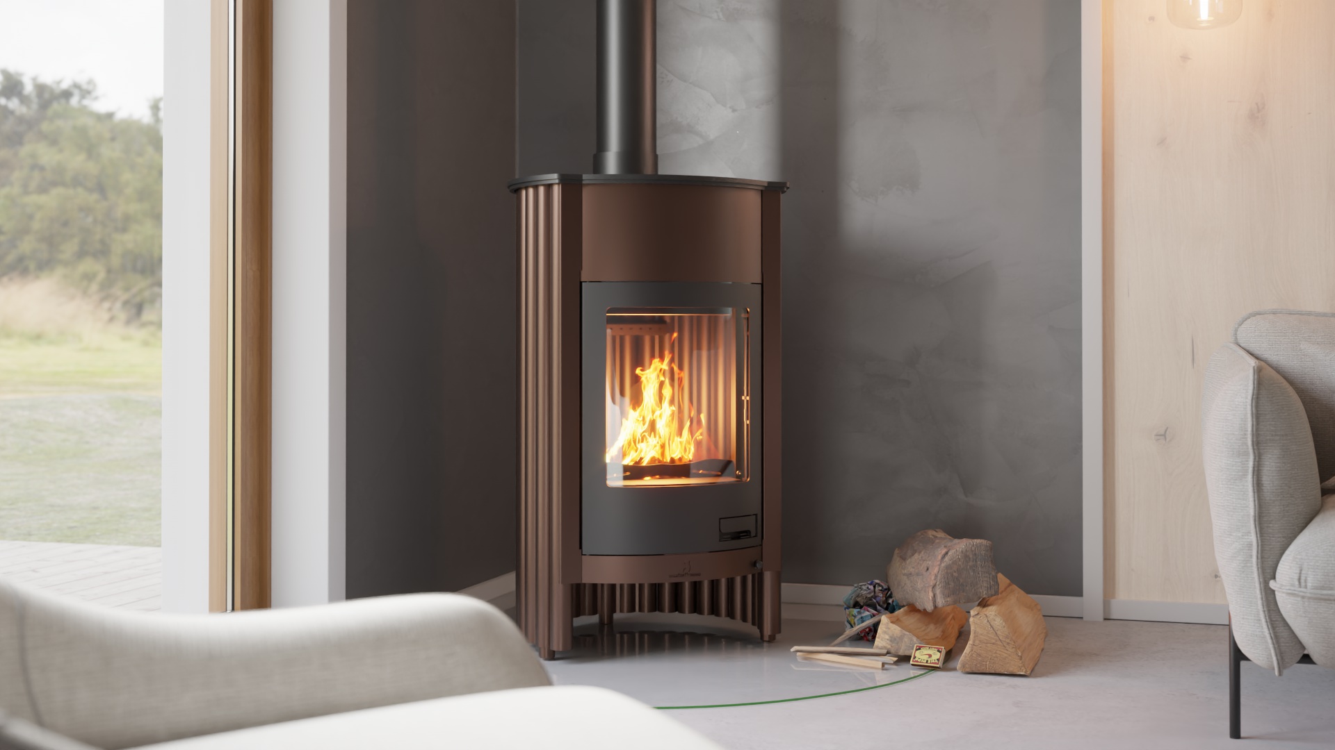Krbová kamna MASTERFLAMME ® Grande I, hnědá - sametová