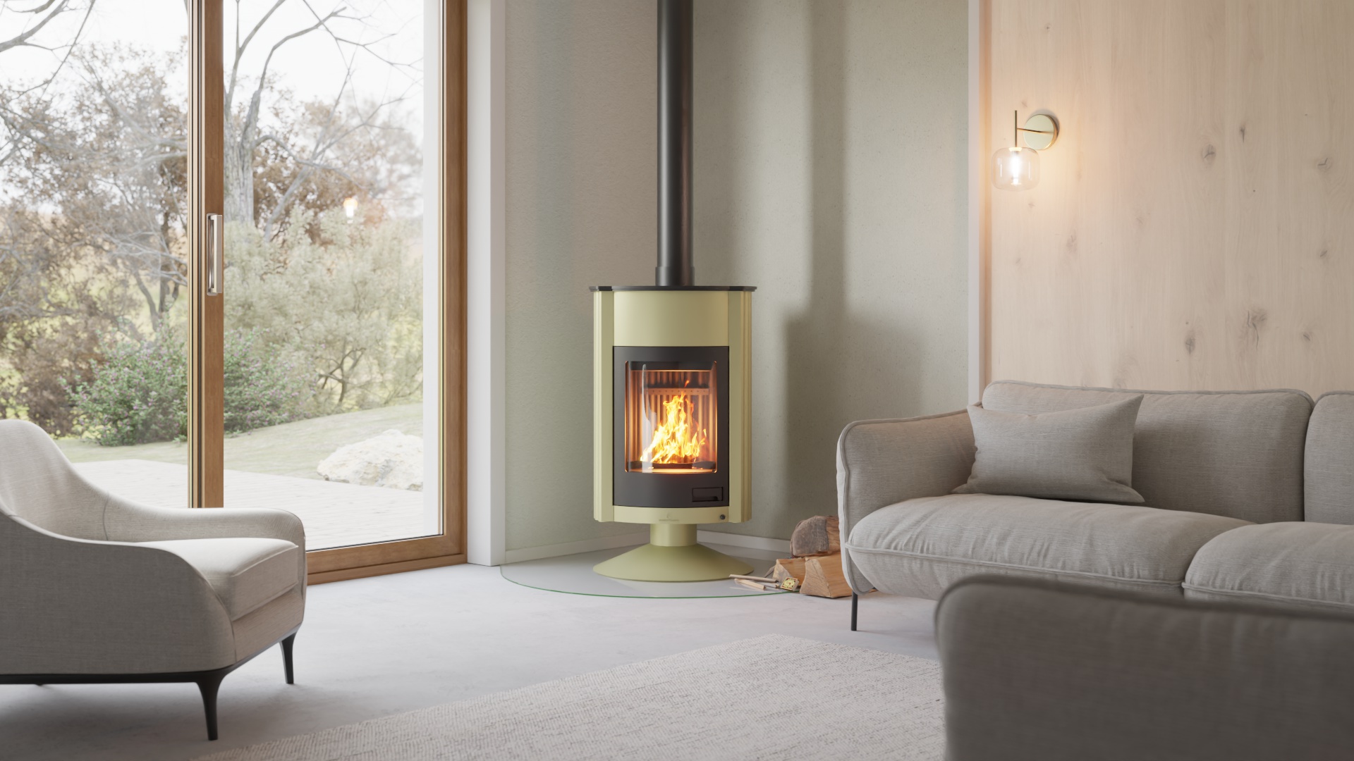 Krbová kamna MASTERFLAMME ® Grande II, olivová