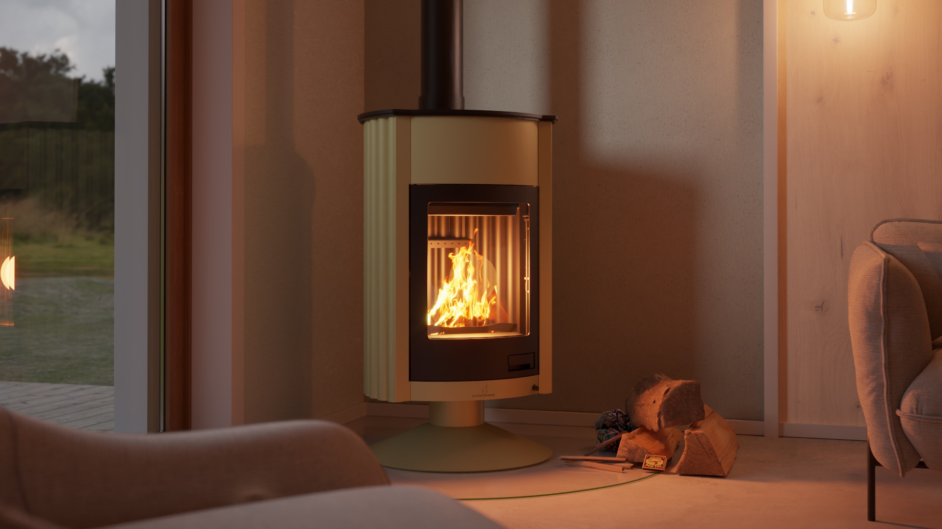 Krbová kamna MASTERFLAMME ® Grande II, olivová