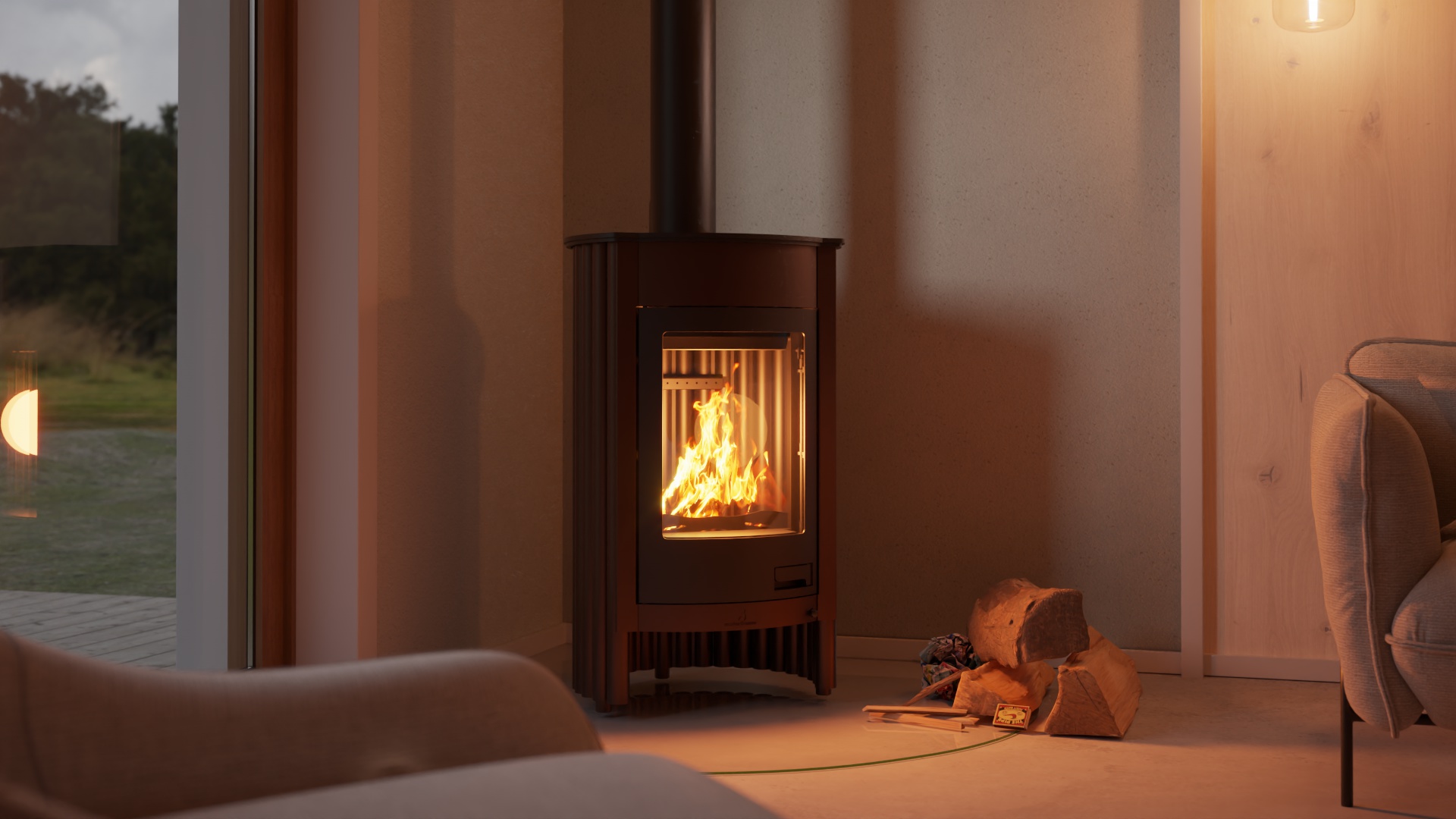 Krbová kamna MASTERFLAMME ® Medie I, hnědá - sametová