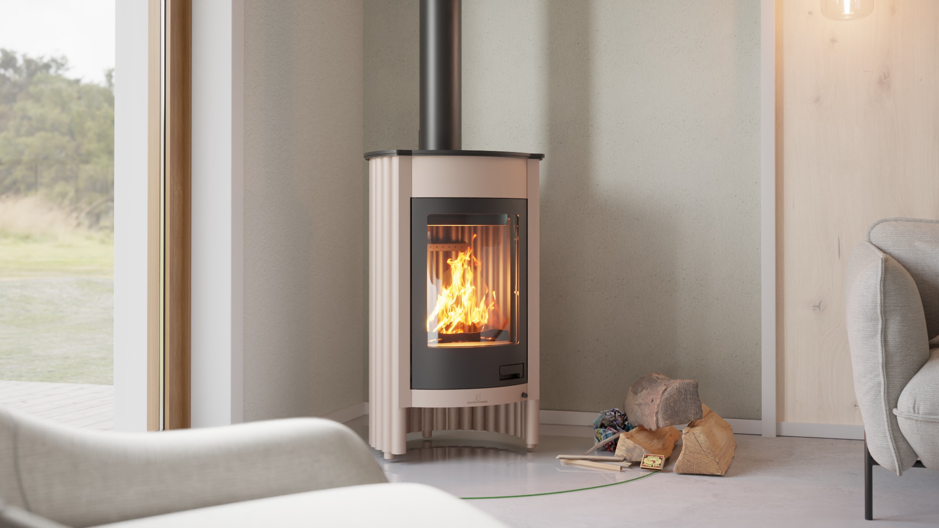 Krbová kamna MASTERFLAMME ® Medie I, krémová