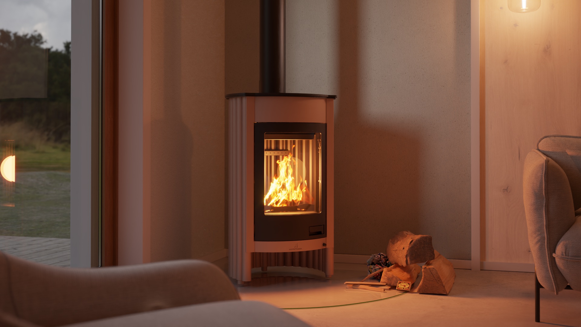 Krbová kamna MASTERFLAMME ® Medie I, krémová