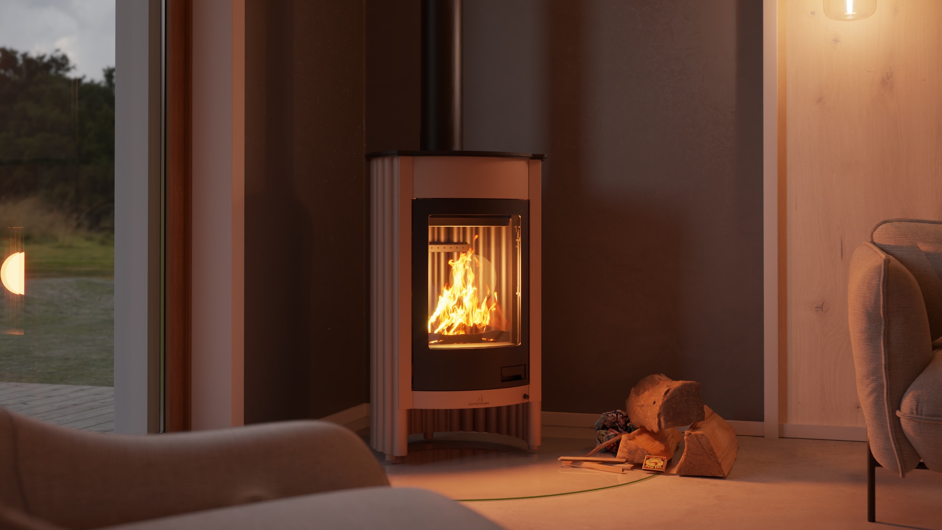 Krbová kamna MASTERFLAMME ® Medie I, krémová