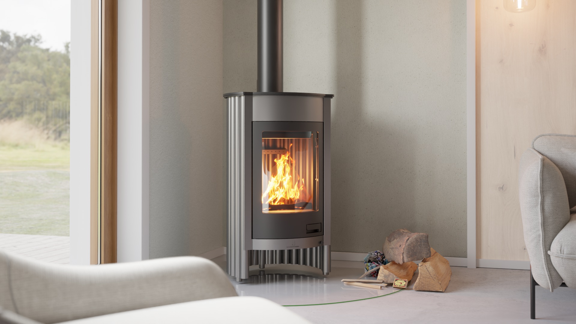 Krbová kamna MASTERFLAMME ® Medie I, šedá