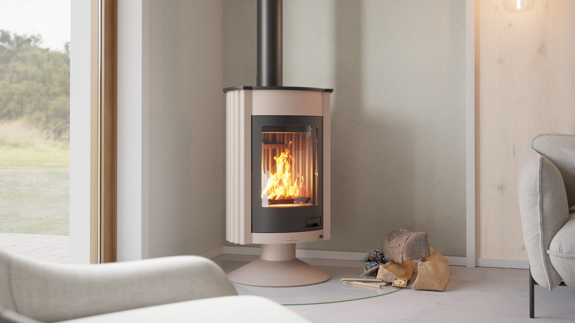 Krbová kamna MASTERFLAMME ® Medie II, krémová