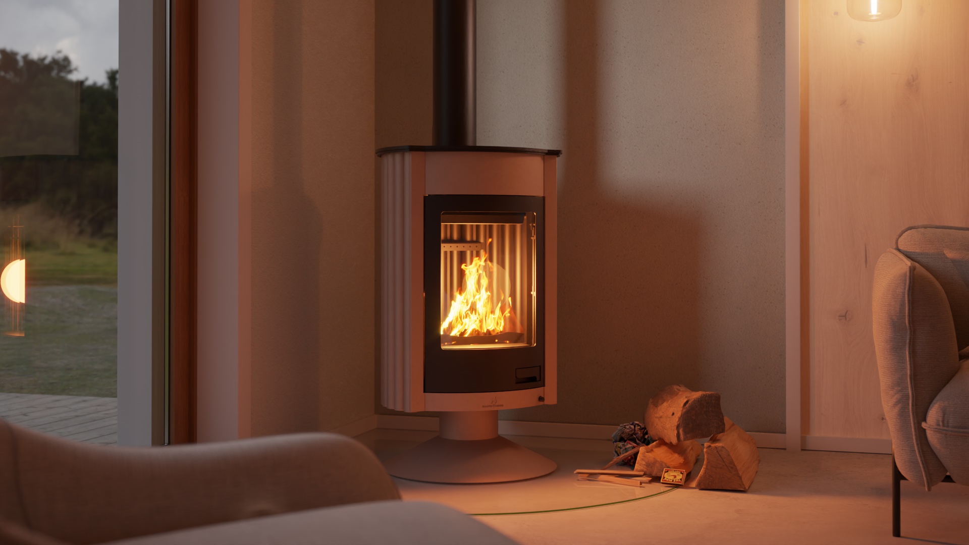 Krbová kamna MASTERFLAMME ® Medie II, krémová