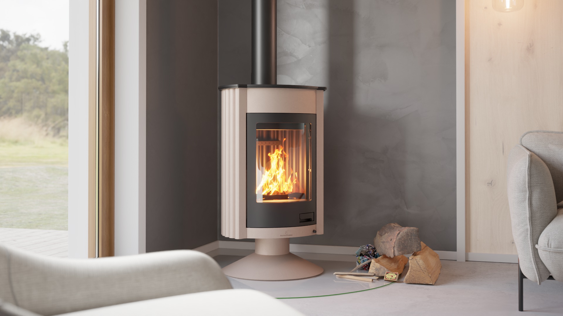 Krbová kamna MASTERFLAMME ® Medie II, krémová
