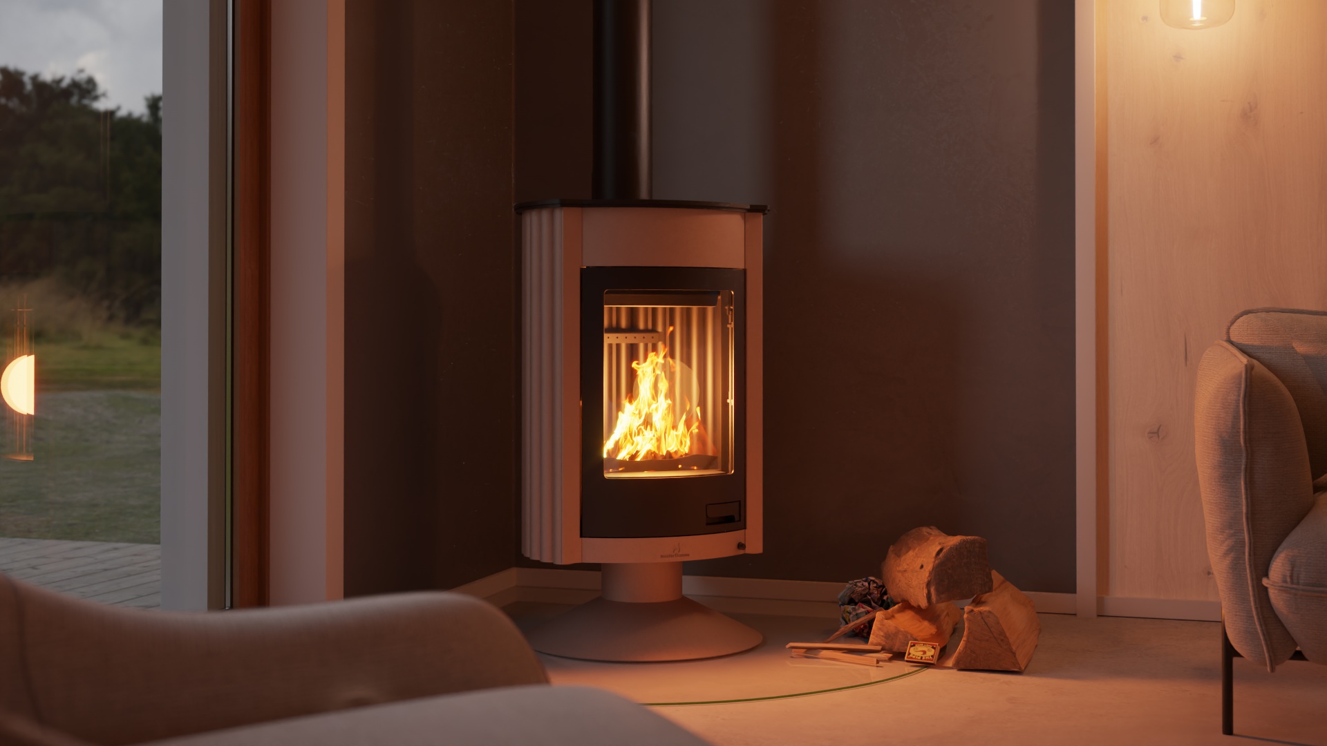 Krbová kamna MASTERFLAMME ® Medie II, krémová