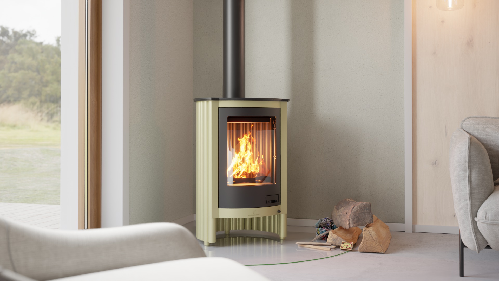 Krbová kamna MASTERFLAMME ® Piccolo I, olivová