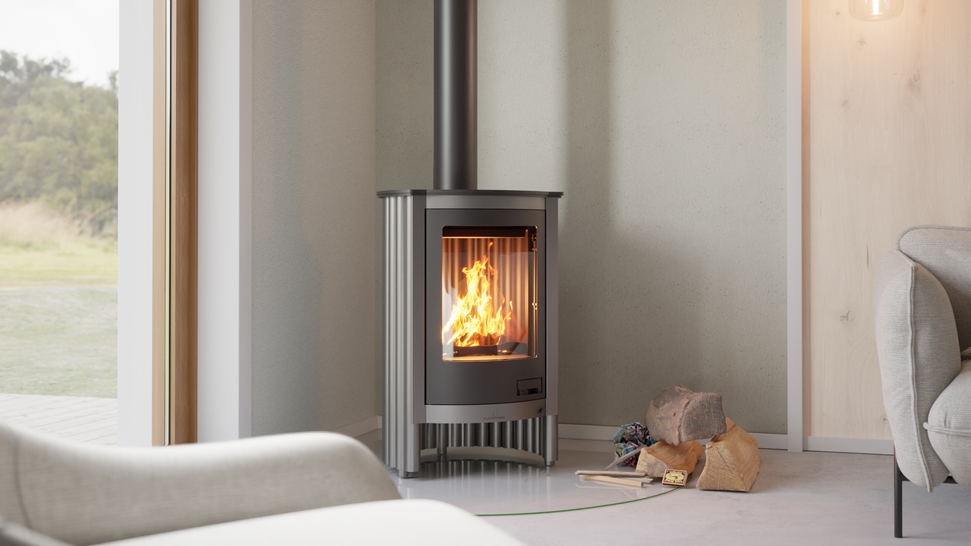 Krbová kamna MASTERFLAMME ® Piccolo I, šedá