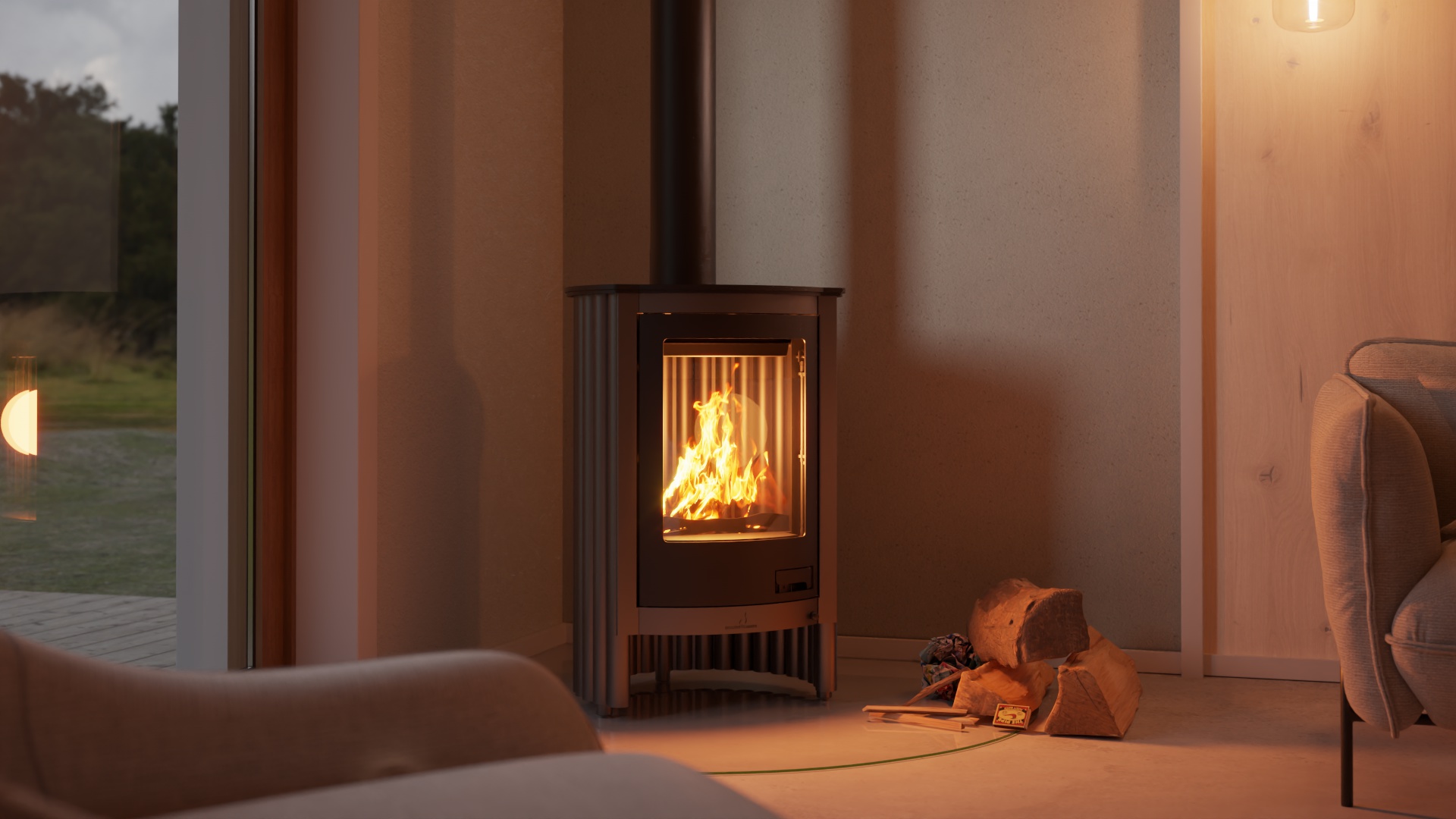 Krbová kamna MASTERFLAMME ® Piccolo I, šedá