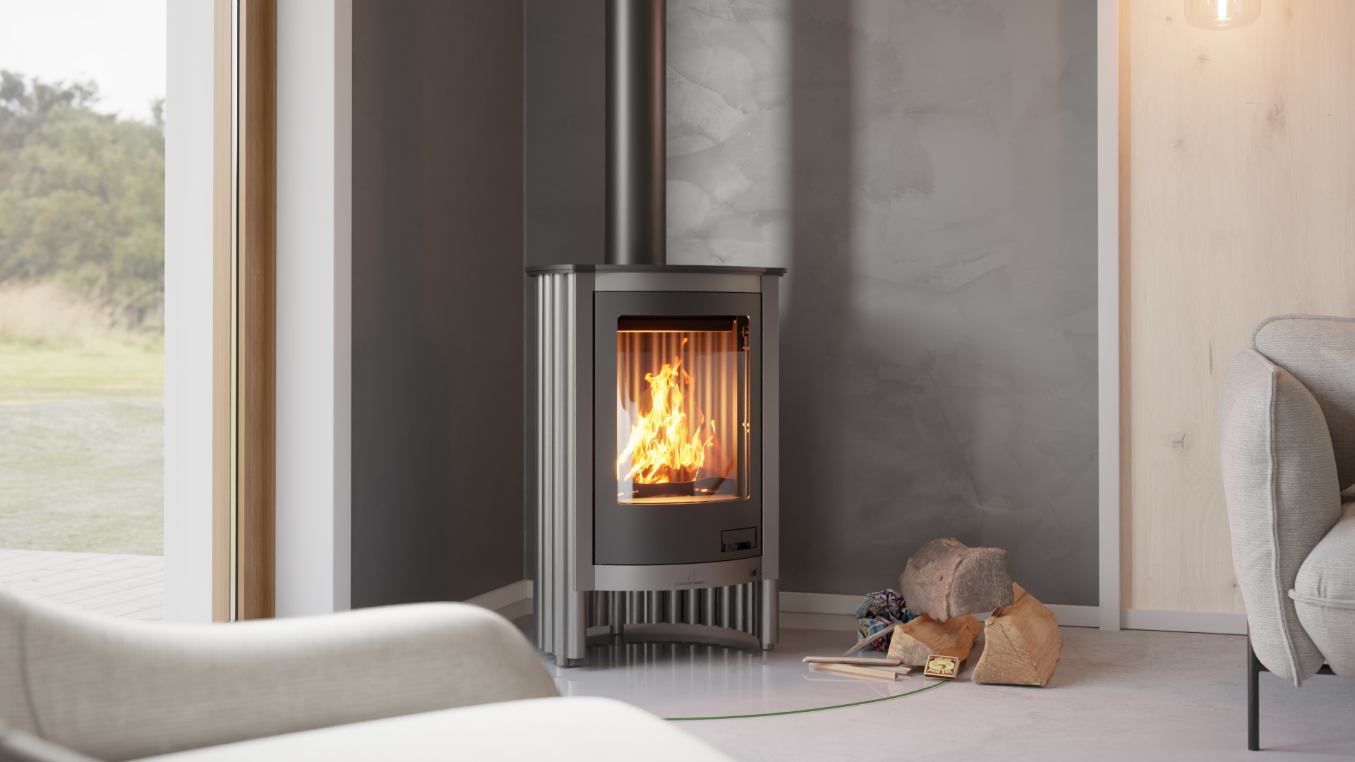 Krbová kamna MASTERFLAMME ® Piccolo I, šedá
