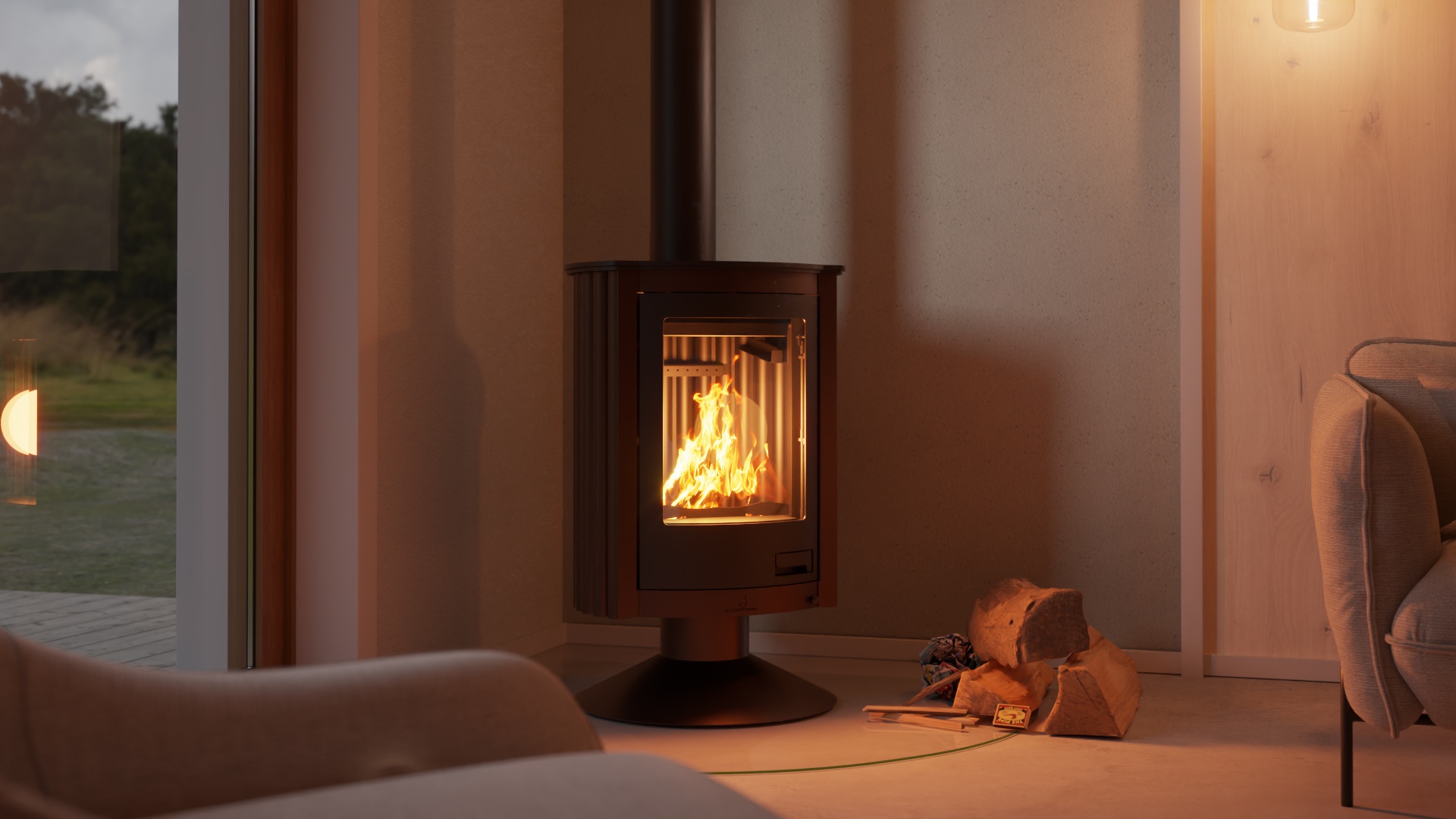 Krbová kamna MASTERFLAMME ® Piccolo II, hnědá - sametová