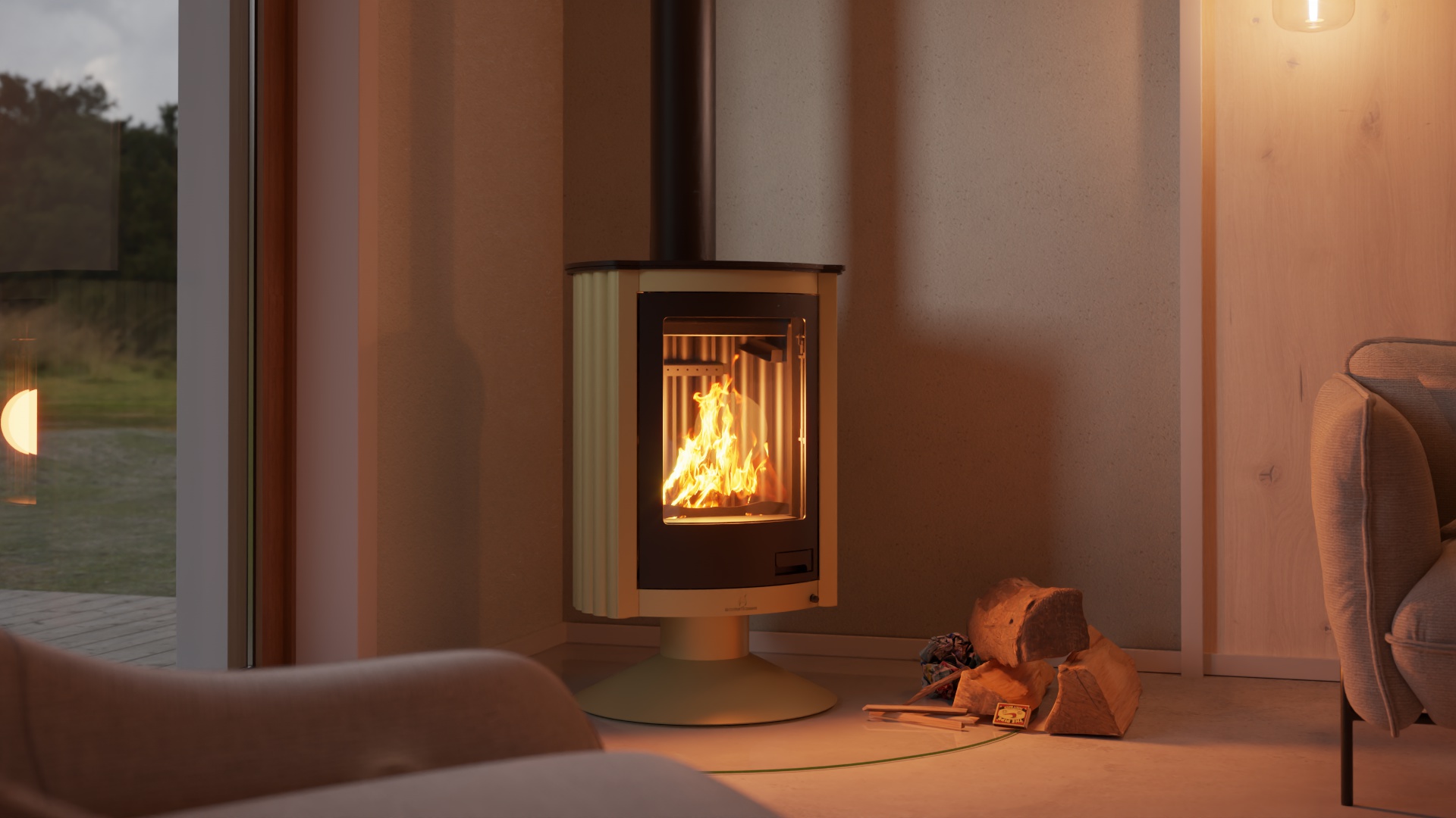 Krbová kamna MASTERFLAMME ® Piccolo II, olivová