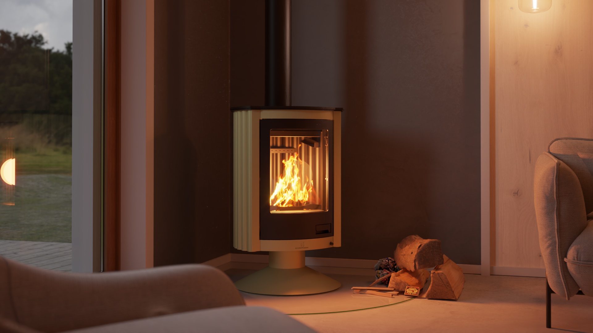 Krbová kamna MASTERFLAMME ® Piccolo II, olivová