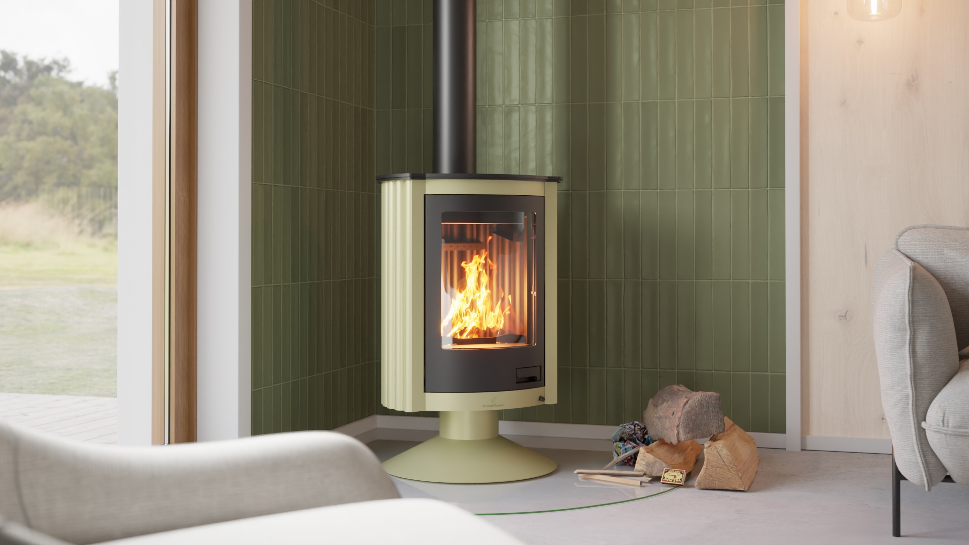 Krbová kamna MASTERFLAMME ® Piccolo II, olivová