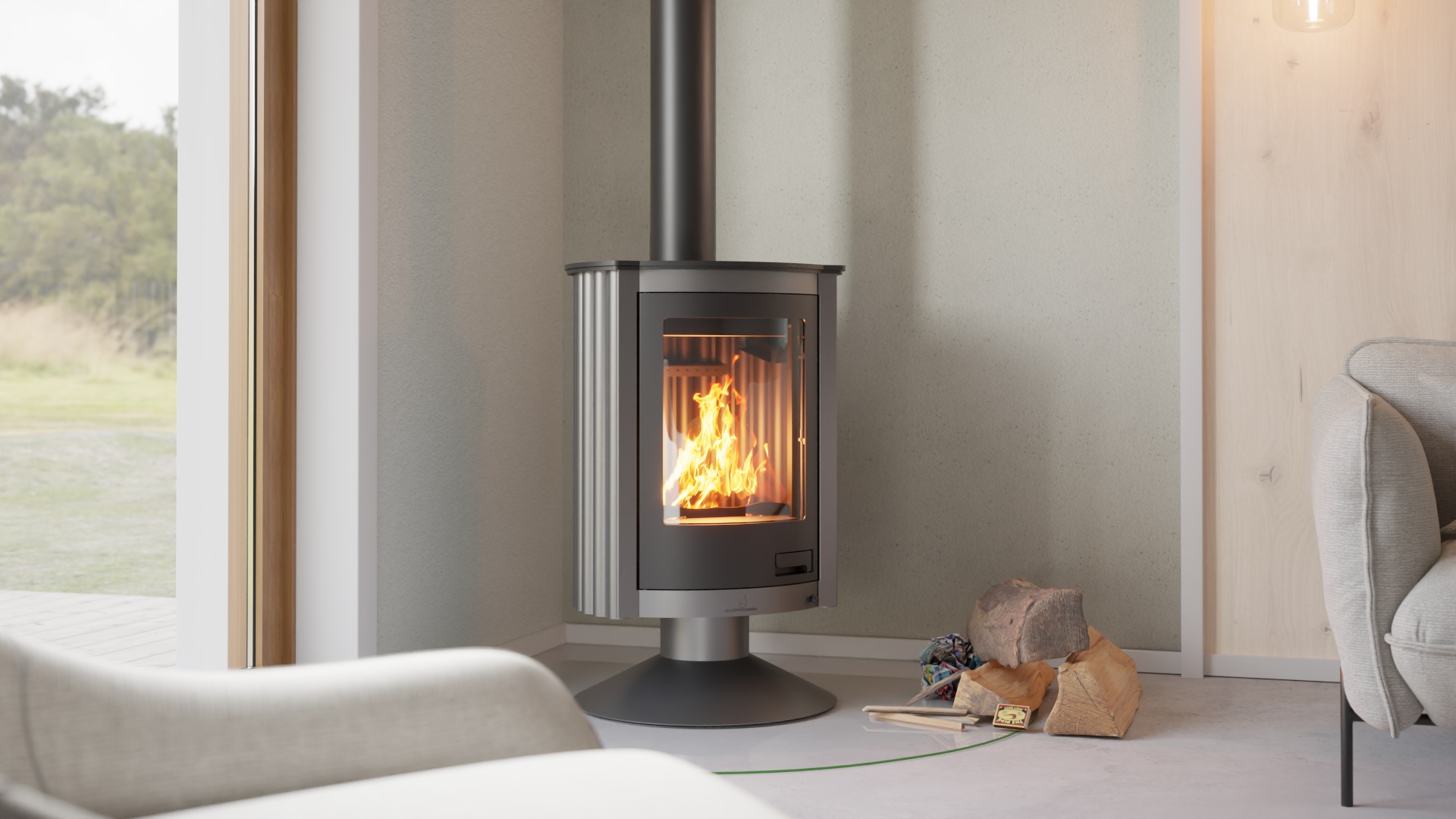 Krbová kamna MASTERFLAMME ® Piccolo II, šedá