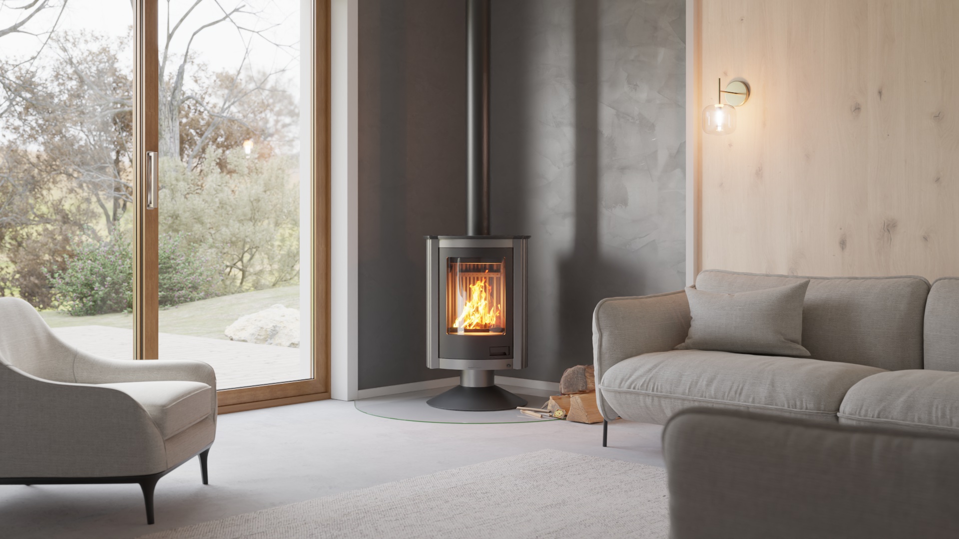 Krbová kamna MASTERFLAMME ® Piccolo II, šedá