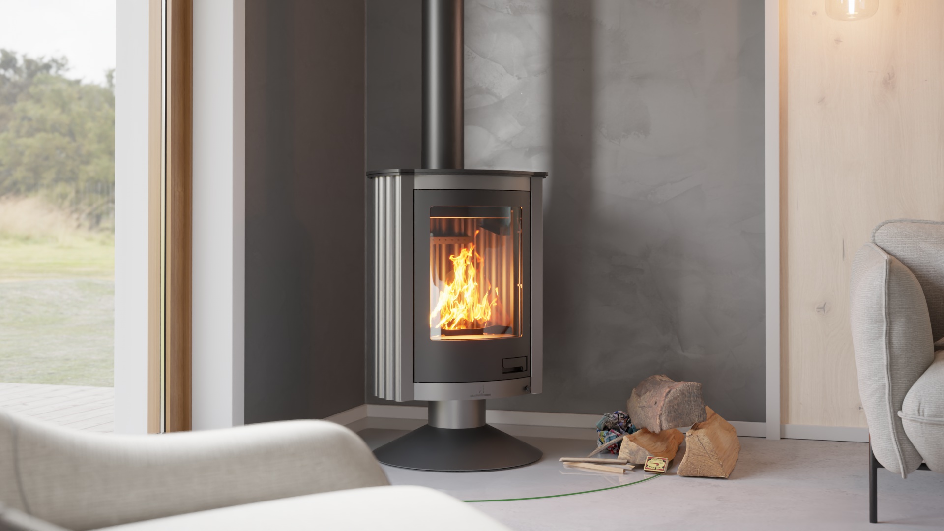 Krbová kamna MASTERFLAMME ® Piccolo II, šedá